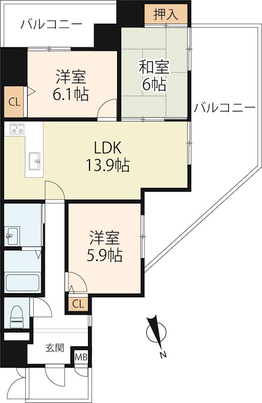 フォルクローレ草津東   間取り図