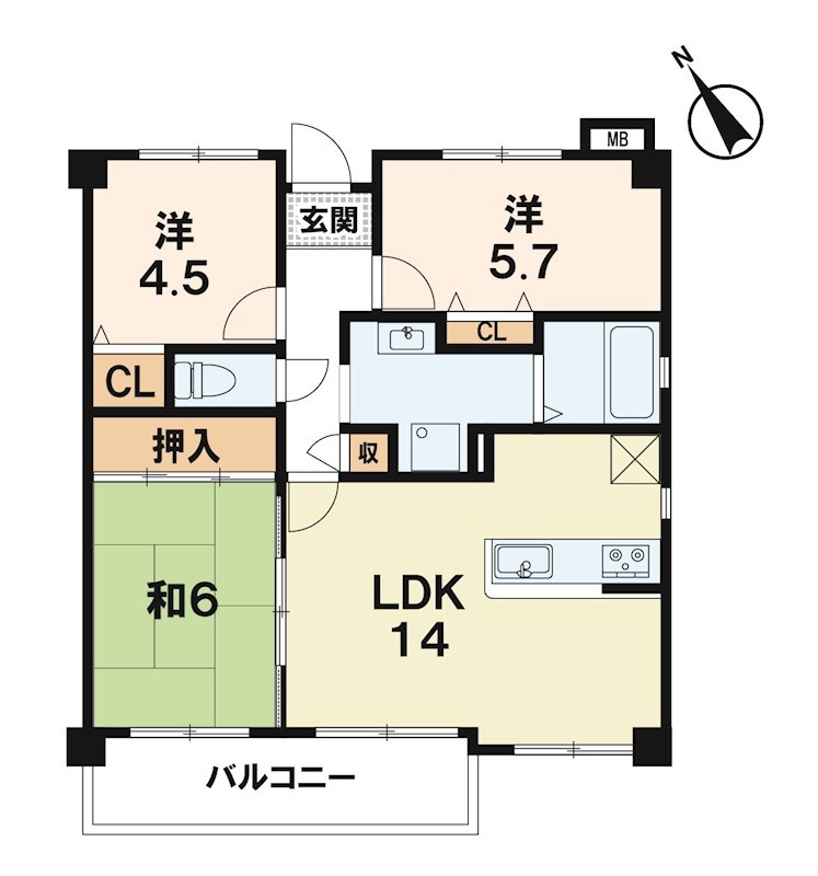 オーブラン坂本 202号室 間取り図