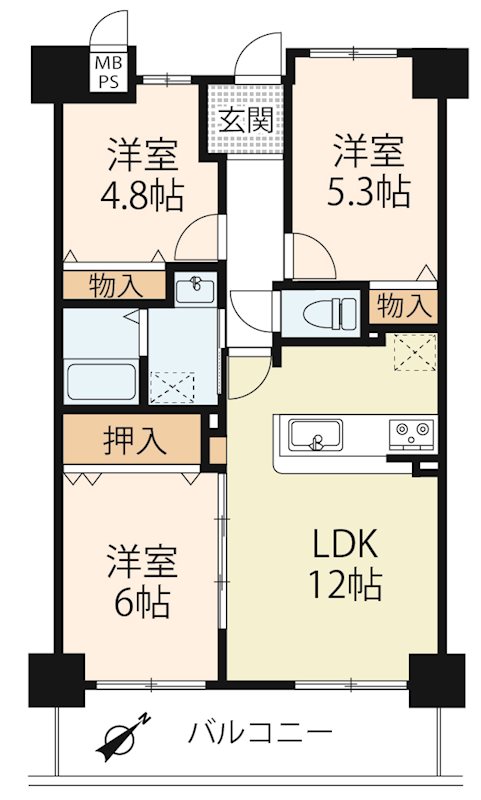 ライオンズマンション彦根 間取り図