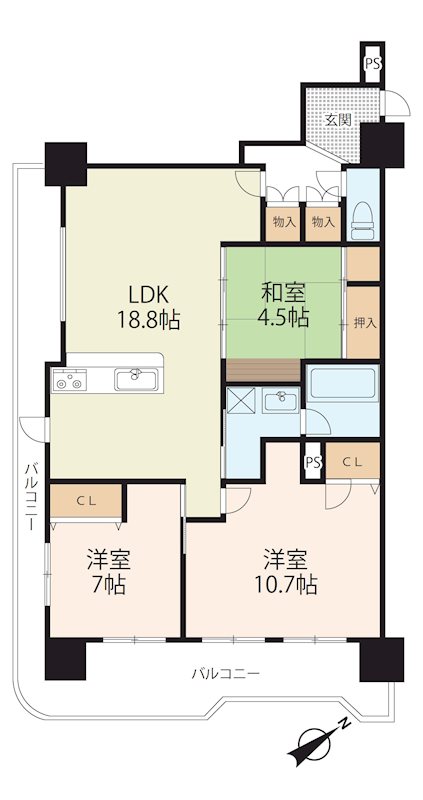 アメニティ南草津Ⅲ 間取り図