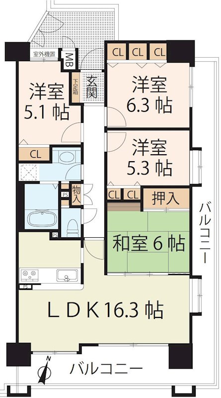 ファミール大津石山リバーサイド 間取り図