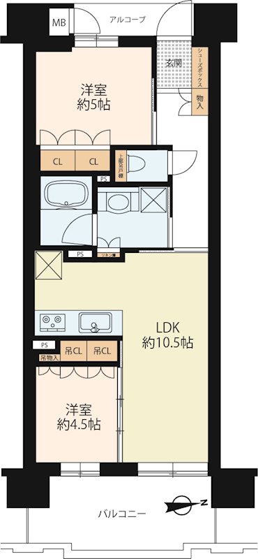 イーグルコート大津におの浜フロント 間取り図