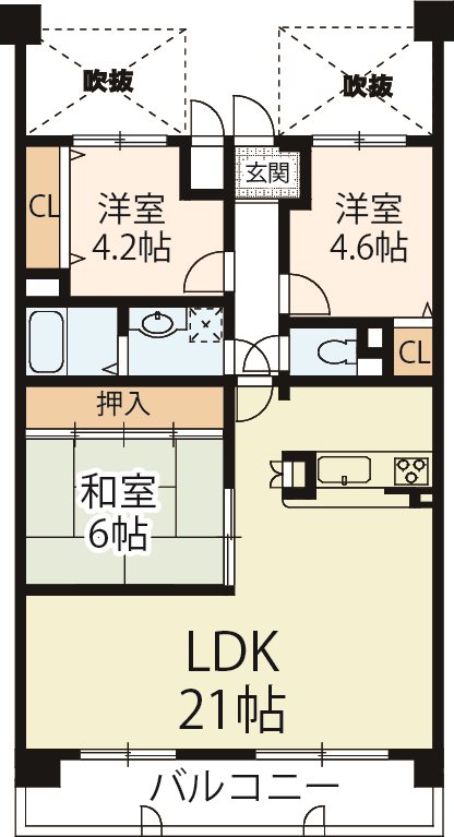 グローバル草津東 間取り図