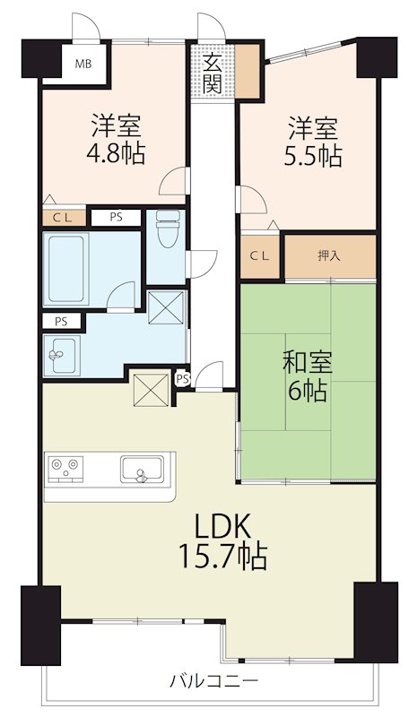 サンコート南草津Ⅱ番館 間取り図