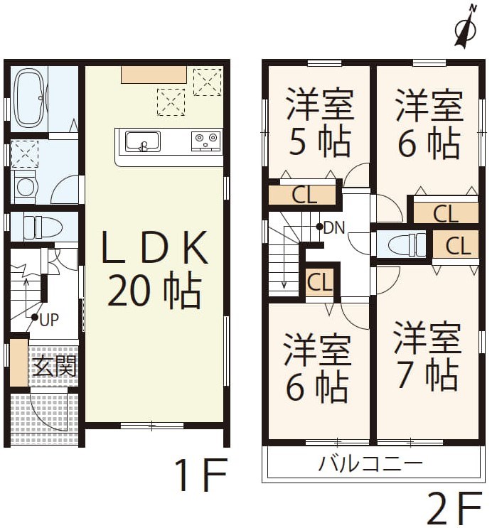 大津市大江３丁目【5号棟】  間取り図