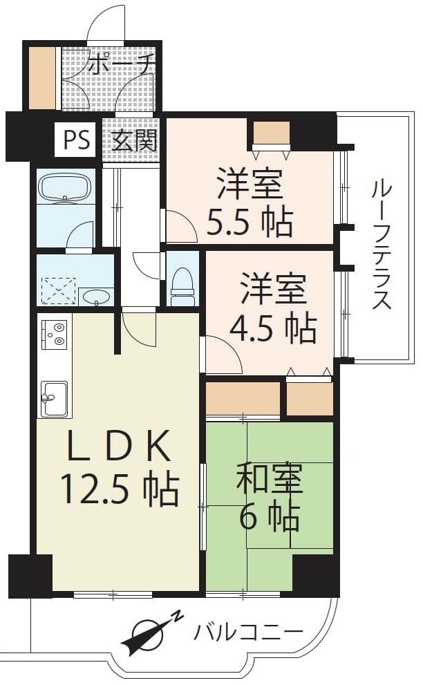 グランドール弐番館    間取り図