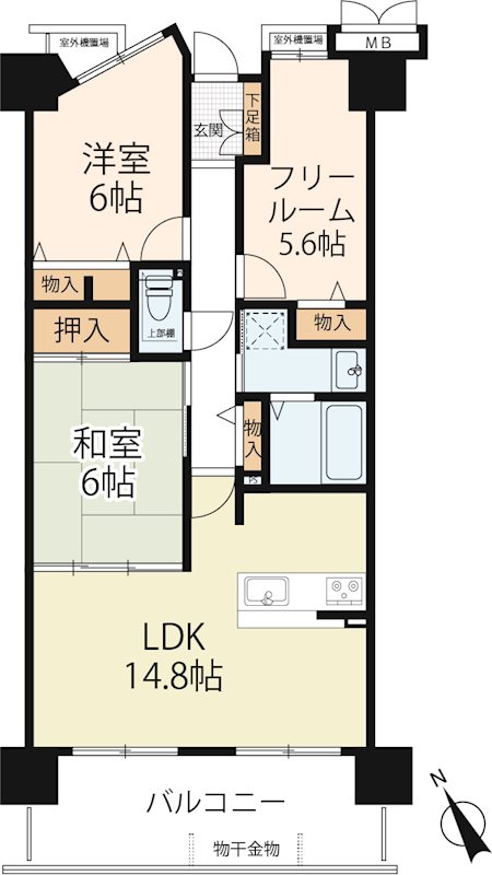 ヴィルヌーブ野洲 間取り図