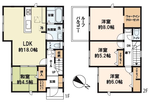 近江八幡市中小森町　２４-１期　２号地 間取り図