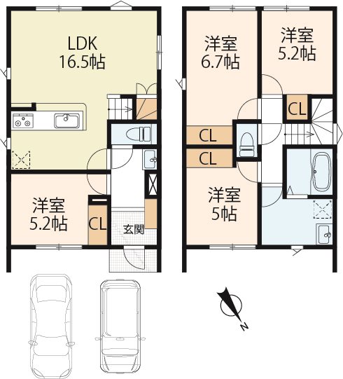 草津市野村5丁目【1号地】  間取り図