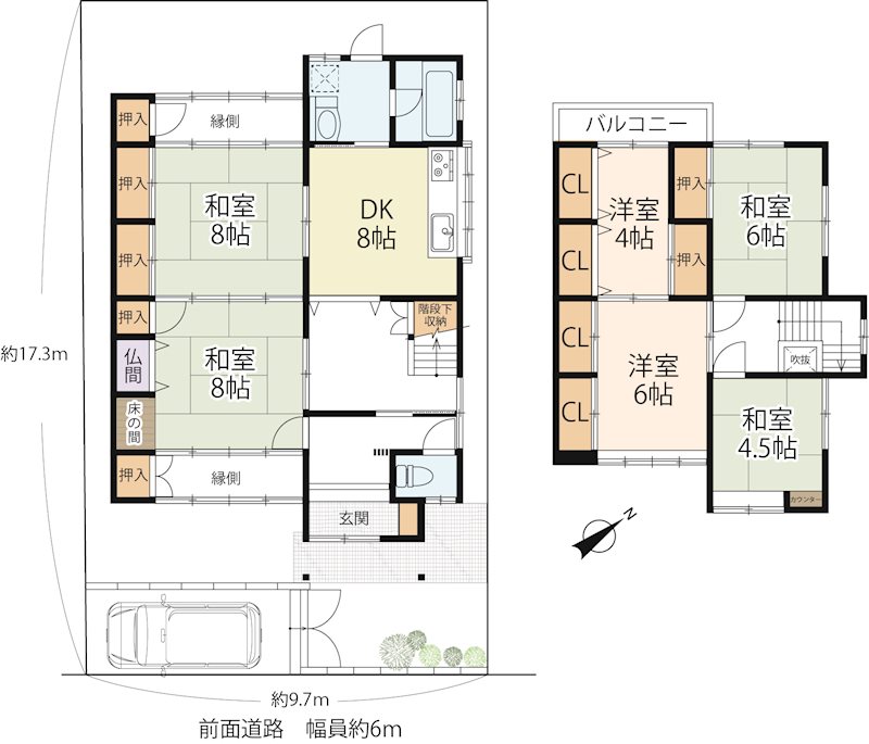 野洲市北野1丁目 間取り図