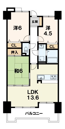 グローバル堅田Ⅱ 207号室 間取り図