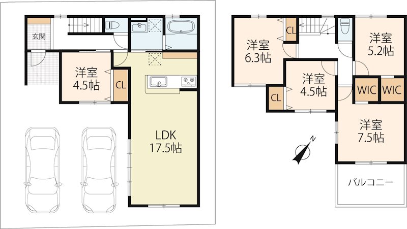 栗東市中沢2丁目1期1号地 間取り図