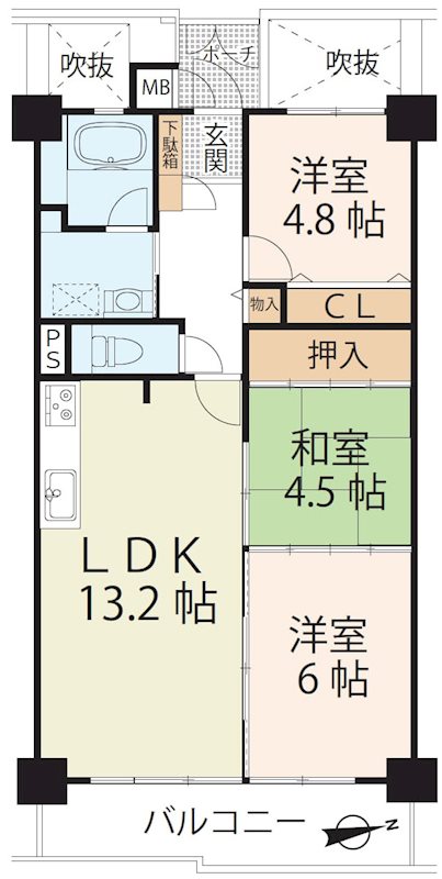 シャルマンコーポ第3瀬田Ⅰ 間取り図