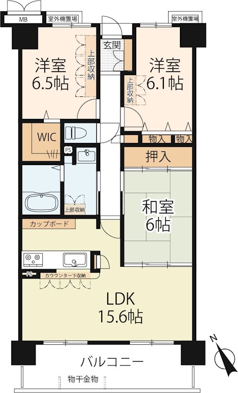 ヴィルヌーブ野洲 806号室 間取り図