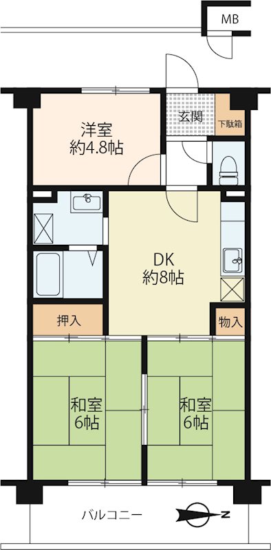 モラーダ墨染 209号室 間取り図