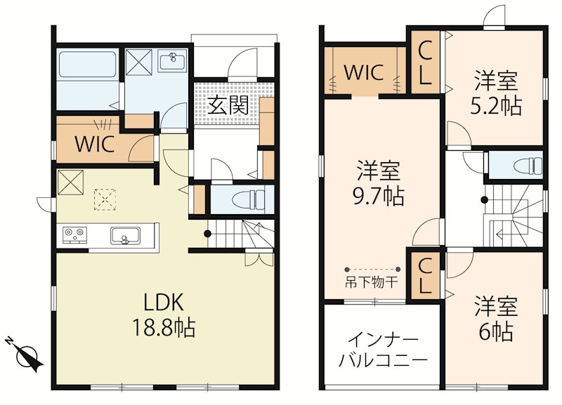 近江八幡市安土町常楽寺 1期5号棟 間取図・土地図