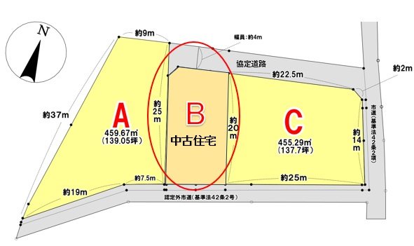 【常陸太田市磯部町　中古住宅】 全体区画図