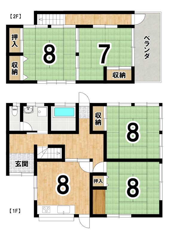 かすみがうら市稲吉東4丁目　【中古住宅】 間取図・土地図