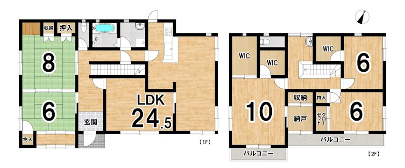 石岡市茨城2丁目　【中古住宅】 間取図・土地図