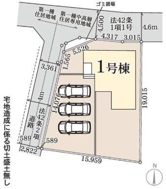 【全2棟】　笠間市岩間駅西第3　1号棟 区画図