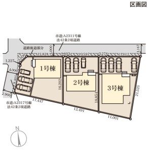 【全3棟】　石岡市府中第1　2号棟 区画図