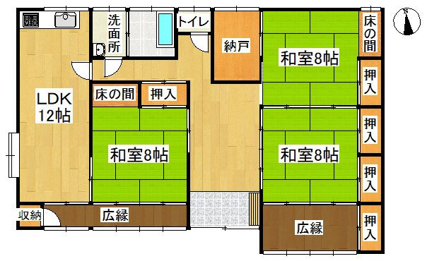 小美玉市西郷地【平屋中古住宅】 間取図・土地図