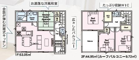 【全3棟】小美玉市羽鳥第13　1号棟 間取図・土地図