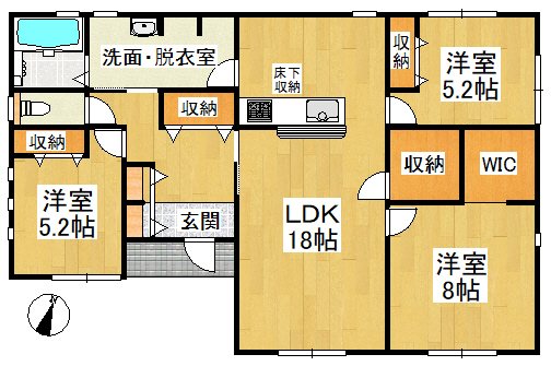 【平屋物件】 第１石岡市東光台 間取図・土地図