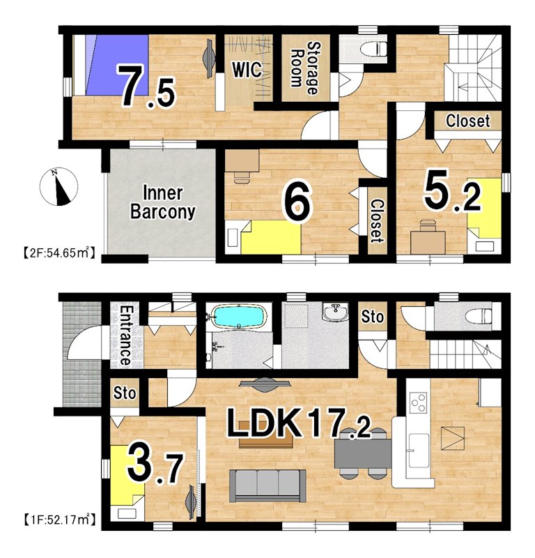 【限定1棟】　第4石岡市山崎 間取図・土地図