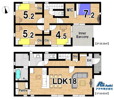 【全2棟】 小美玉市上玉里第3 1号棟 間取図・土地図