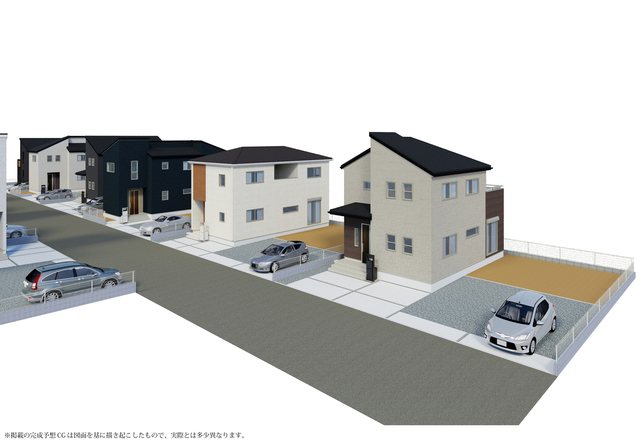 【開発分譲地内】笠間市旭町第13-3号棟 街並完成予想図