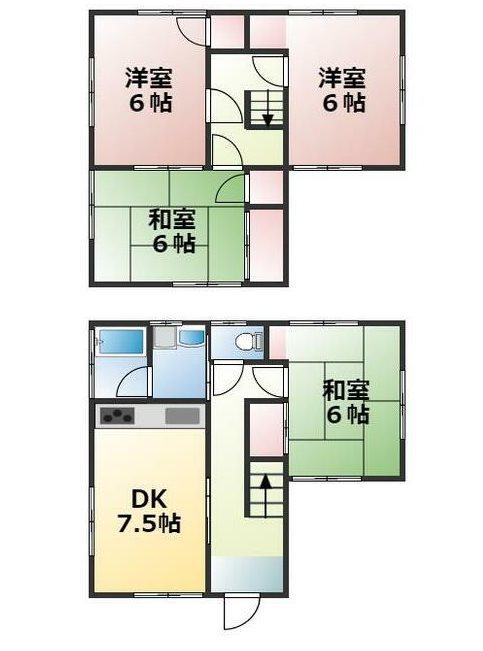 中古住宅　(金立町金立) 間取図・土地図