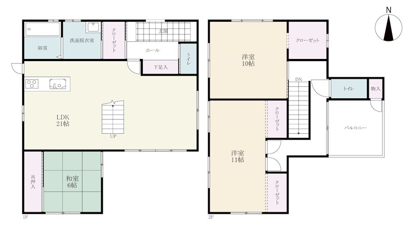 中古住宅　(吉野ヶ里町大曲） 間取図・土地図