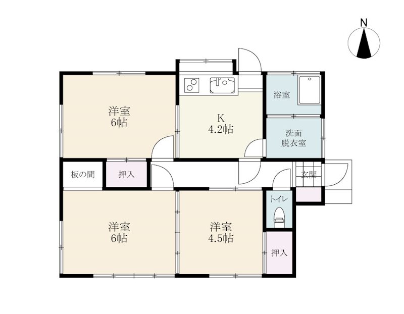 中古住宅　(多久市多久町） 間取図・土地図