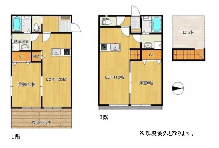 一棟アパート（柳川市三橋町） 間取図・土地図