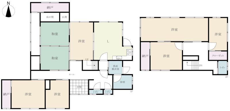 中古住宅　(唐津市肥前町） 間取図・土地図