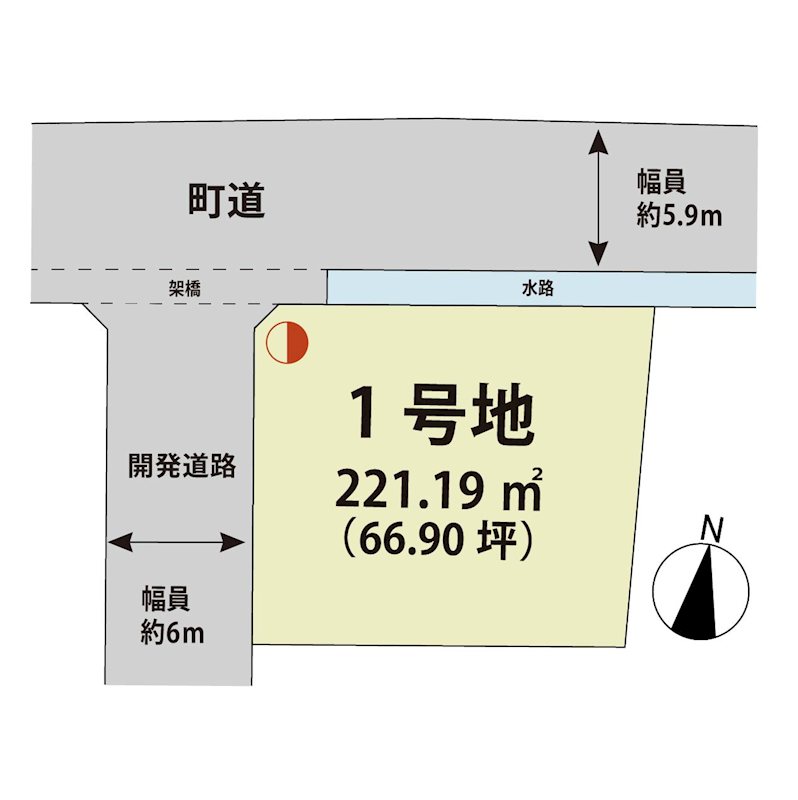 マイホームタウンみやき町原古賀　1号地 間取図・土地図