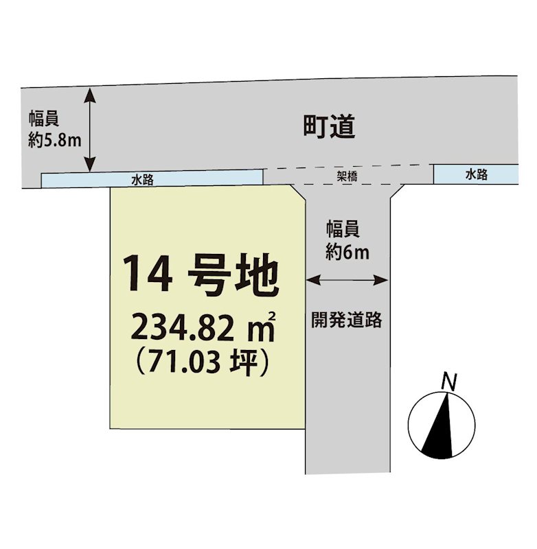 マイホームタウンみやき町原古賀　14号地  間取図・土地図