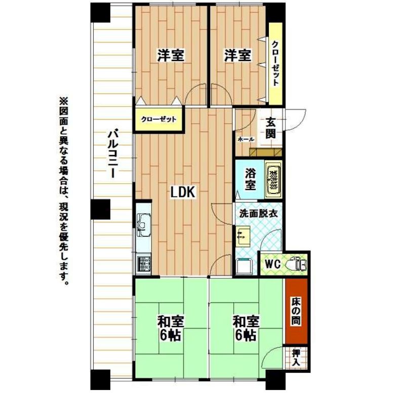 サンリバー三萩野藤マンション 間取図・土地図