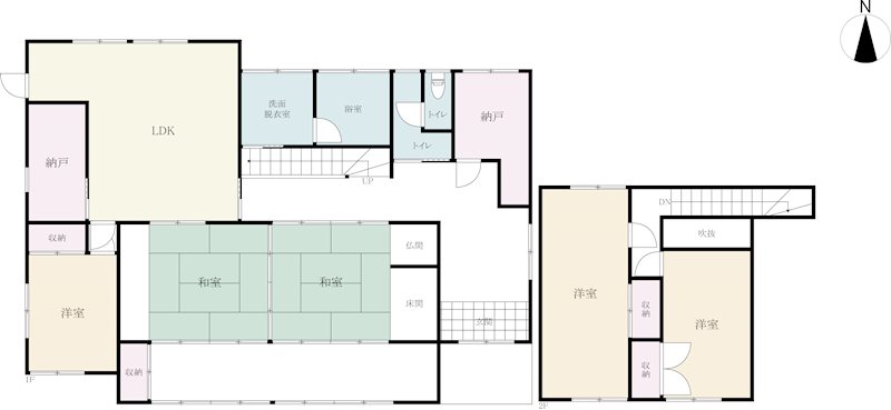 中古住宅　(大川市道海島） 間取図・土地図
