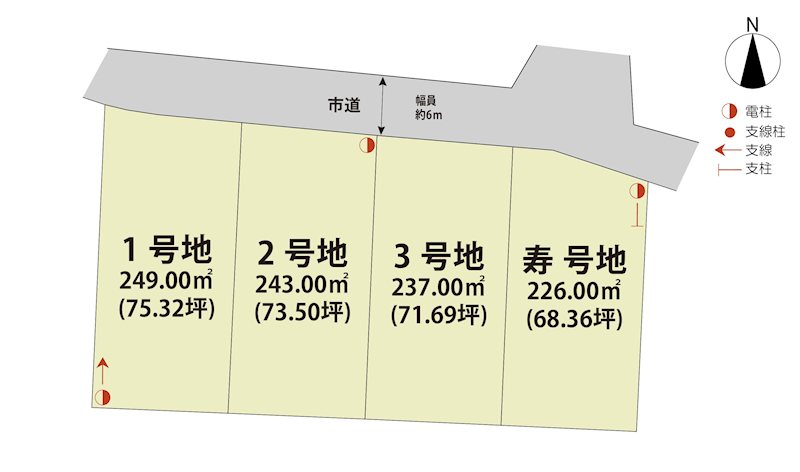 マイホームタウン高木瀬東六丁目　3号地  間取図・土地図