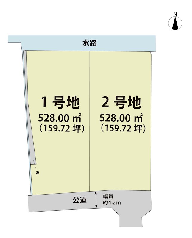 マイホームタウン三日月町長神田　1号地 間取図・土地図