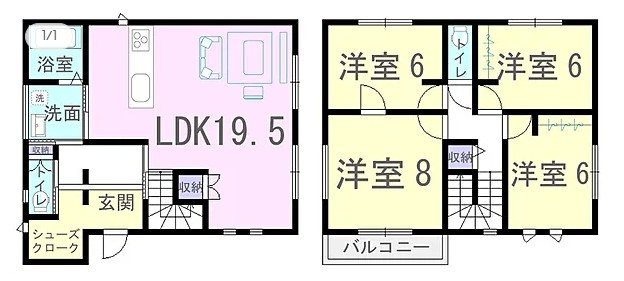 建売住宅　(鍋島町蛎久) 間取図・土地図