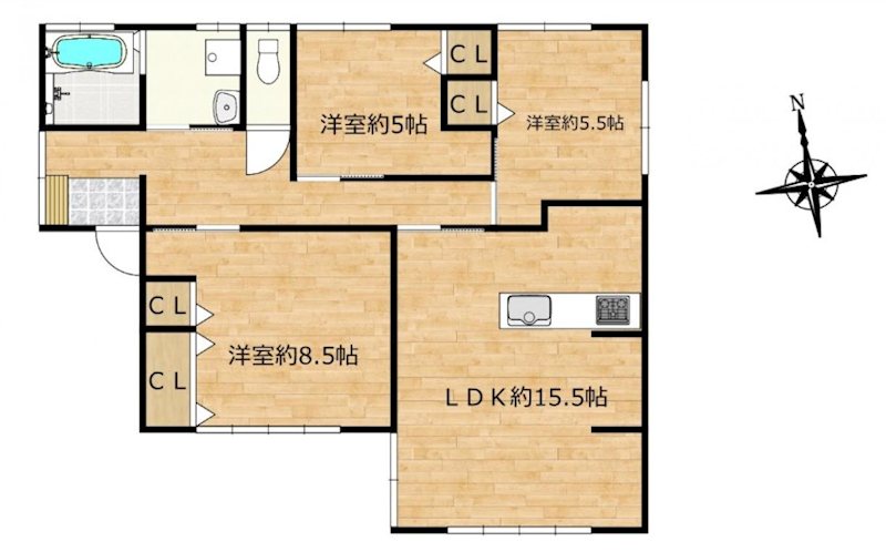 中古住宅　(吉野ヶ里町大曲) 間取図・土地図