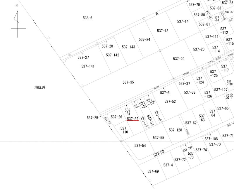 那須塩原市三区町537番32　土地 間取図・土地図