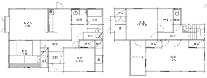 矢板市塩田1339番地204　中古住宅 間取図・土地図