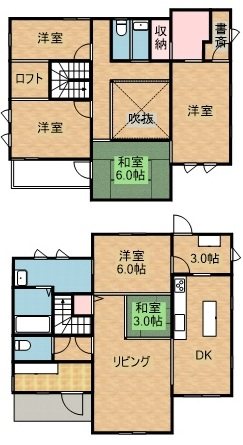 那須塩原市下永田2丁目1031番地32　中古住宅 間取図・土地図