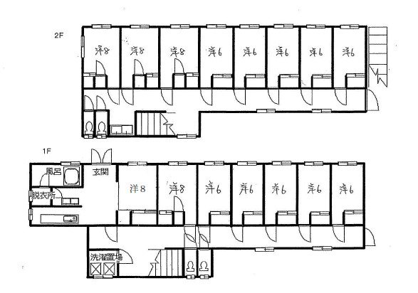宇都宮市竹下町　寄宿舎（一棟） 間取図・土地図