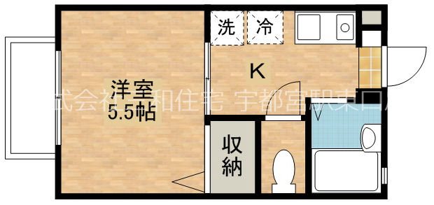 宇都宮市竹下町　サニーコーポ竹下町 間取図・土地図