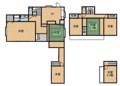 矢板市扇町2丁目1601番地2　中古住宅 間取図・土地図